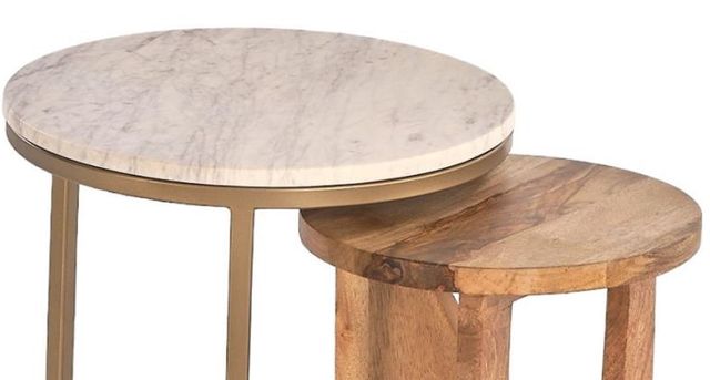 Jaipur Furniture Salverson Antique Brass Nesting Tables-1