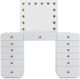 TOV Furniture Hollywood 2-Piece White 56" Small Desk with LED Panel Vanity Set-0