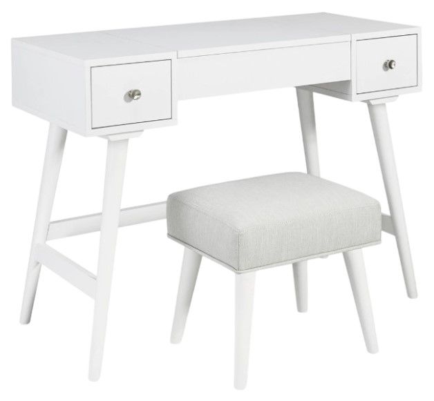 Signature Design by Ashley® Thadamere 2-Piece White Vanity with Stool Set-1