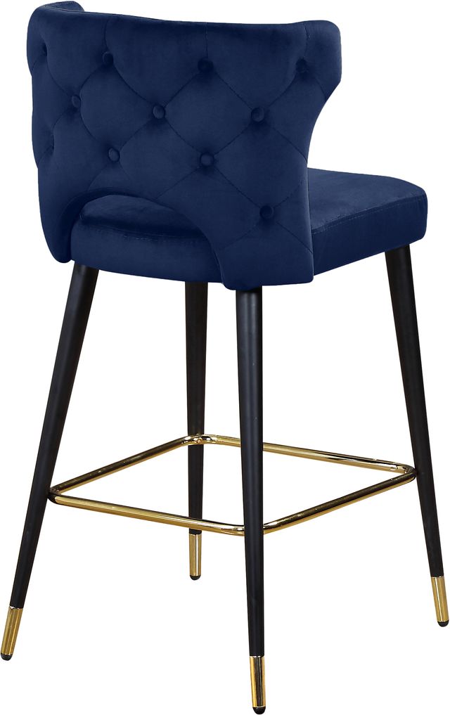 Meridian Furniture Kelly Navy Velvet Counter Stool-1