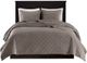 Olliix by Madison Park Harper 3 Piece Taupe King/California King Faux Velvet Reversible Coverlet Set-0