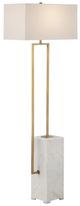 Currey & Company Antique Brass/White Beside Floor Lamp-1