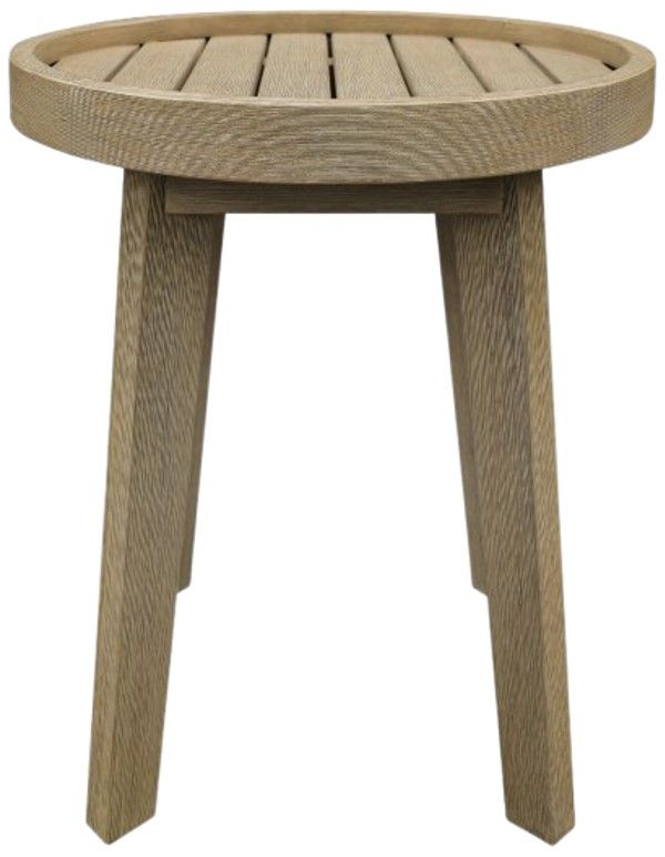 Signature Design by Ashley® Bradstreet Bay Beige Wooden Outdoor Round End Table-1