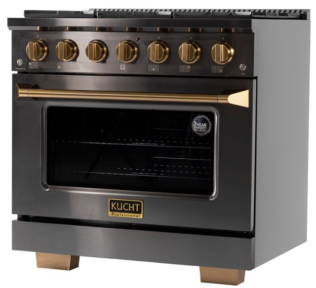 Kucht Gemstone Professional KED Series 36" Titanium Stainless Steel Pro Style Dual Fuel Range-3