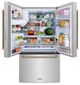 ZLINE Autograph Edition 36" 28.9 Cu. Ft. Stainless Steel Standard-Depth French Door Fingerprint-Resistant Refrigerator with External Water Dispenser and Dual Ice Maker in Polished Gold Helix Handles-4