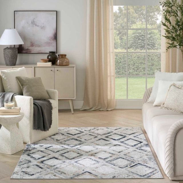 Nourison Home™ Dekor DEK05 Gray Navy 5'x7' Style 2 Area Rug-1