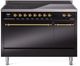 Ilve® Nostalgie II Series 48" Glossy Black Pro Style Induction Range-0