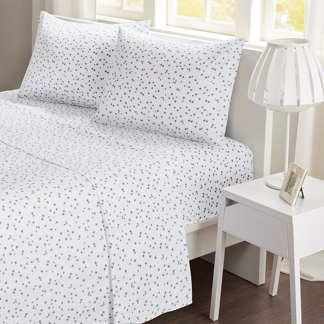 Olliix by Mi Zone Grey Twin Printed Sheet Set-4