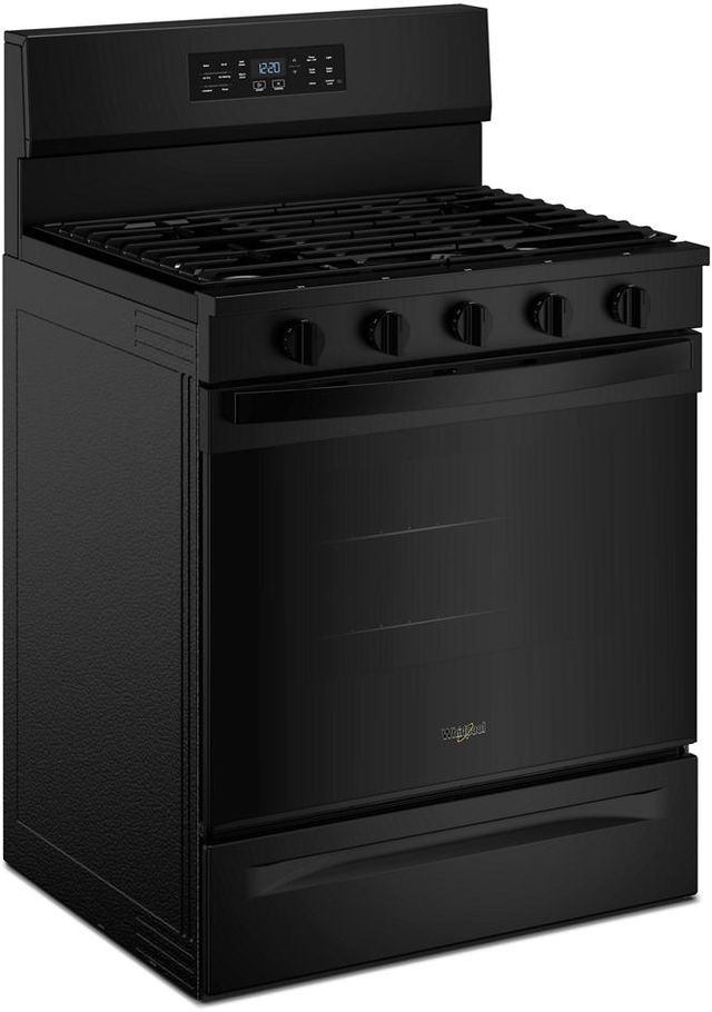 Whirlpool® 30" Black Freestanding Gas Range with Air Cooking Technology-2