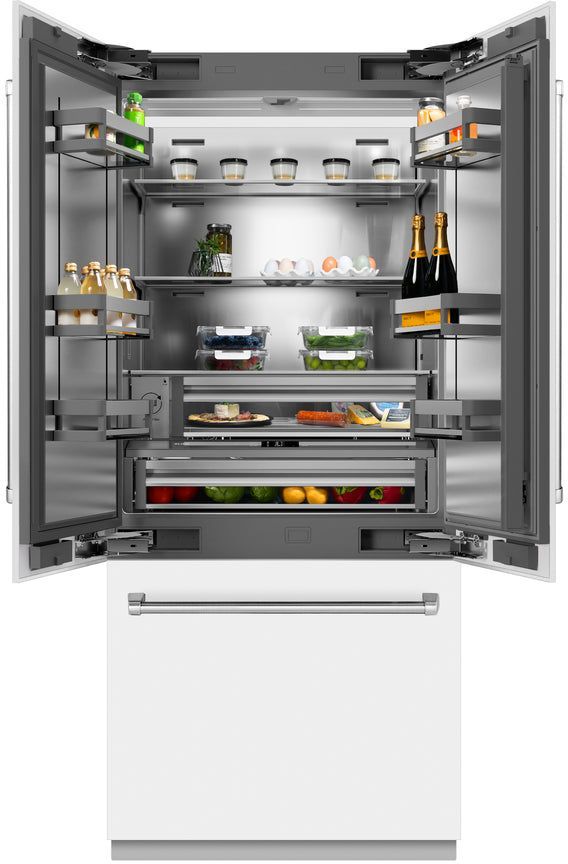 ZLINE 36" 19.6 Cu. Ft. White Matte Built In Bottom Freezer Refrigerator-3