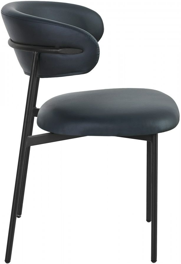 Meridian Furniture Lupita Black/Matte Black Vegan Leather Dining Chair-2