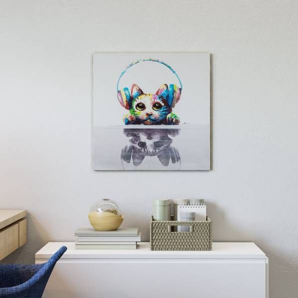 YHD Cat Beats Wall Art-1