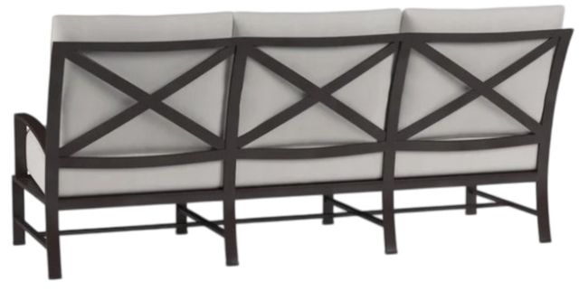 Sunset West La Jolla Espresso Aluminum Outdoor Sofa with Canvas Flax Cushion-2