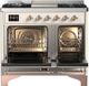 Ilve® Majestic III 40" Antique White Pro Style Dual Fuel Liquid Propane Range with Triple Glass Door and Copper Trim-4