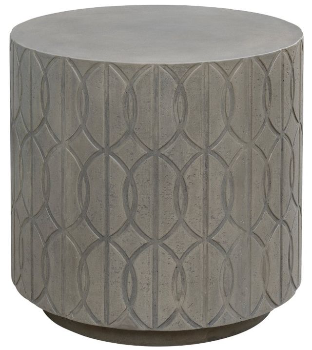 Sunset West Bazaar Trellis Aged Stone Glass Fiber Reinforced Concrete Outdoor End Table-0