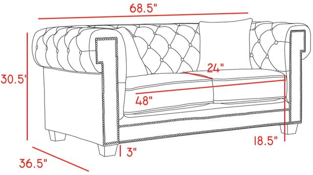 Meridian Furniture Bowery Cream Upholstered Loveseat-2