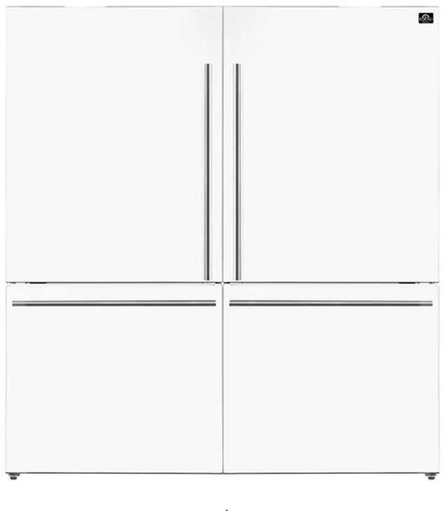 FORNO® Milano 62 in. 34.4 Cu. Ft. White Bottom Freezer Refrigerator-2