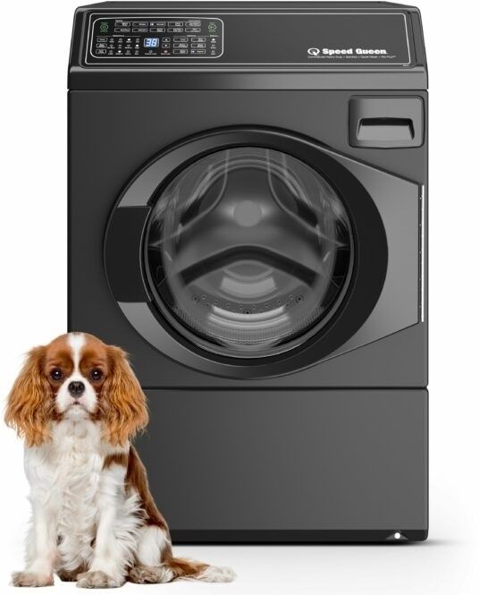 Speed Queen® Black Front Load Washer & Gas Dryer Laundry Pair-3