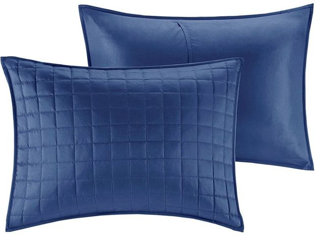 Olliix by Madison Park 8 Piece Navy Full/Queen Heritage Comforter and Coverlet Set Collection-3