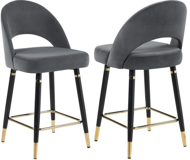 Coaster® Lindsey 2-Piece Grey Arched Back Upholstered Counter Stools-0