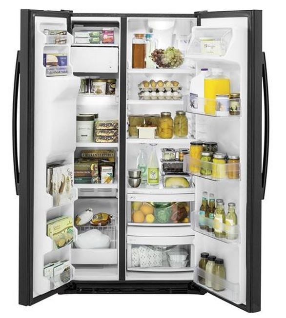GE® 36" 21.9 Cu. Ft. Black Counter Depth Side By Side Refrigerator-2