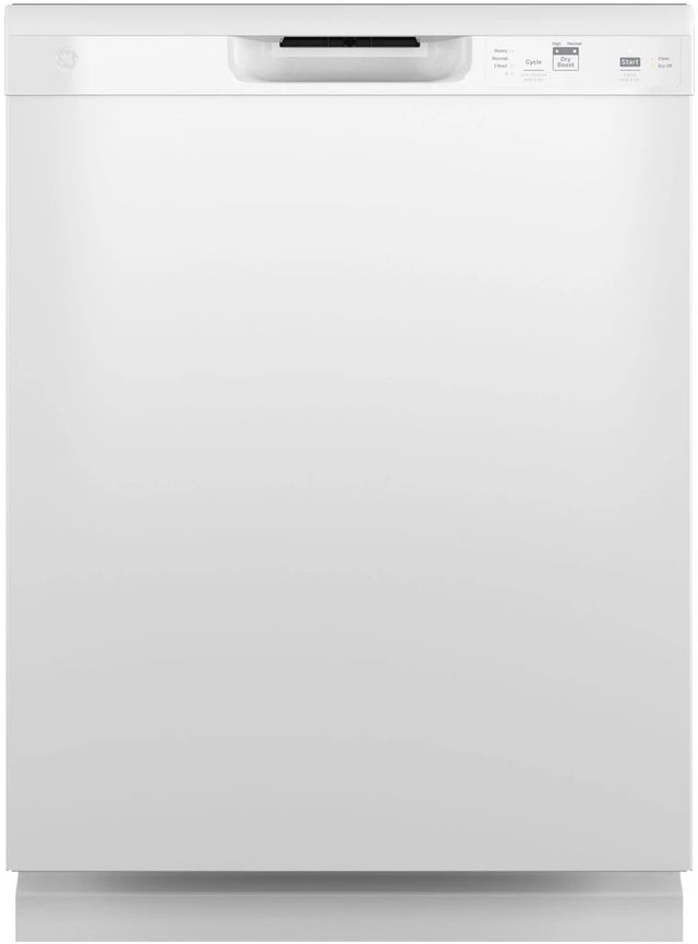GE® 24" White Front Control Built-In Dishwasher-0