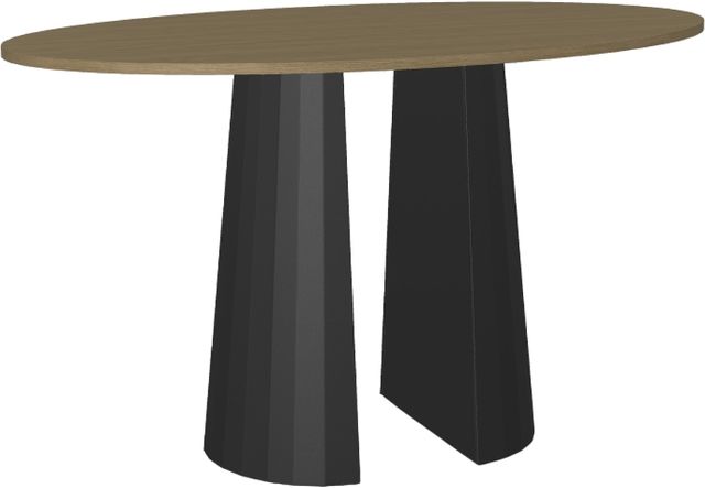 Amisco Customizable Gemma Thermo Fused Laminate 72" Bar Height Oval Table-0