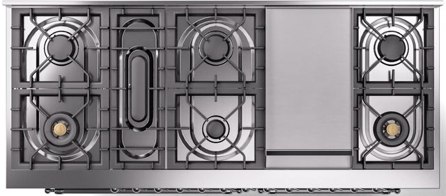 Ilve® Nostalgie II Series 60" Blue Grey Pro Style Dual Fuel Range-2