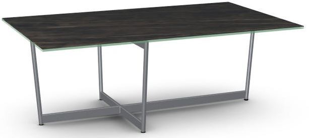 Amisco Customizable Jill Italian Porcelain Coffee Table with X-Shaped Metal Frame -0
