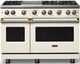Viking® 5 Series 48" Pure White Pro Style Gas (LP) Range with Brushed Brass Trim-0