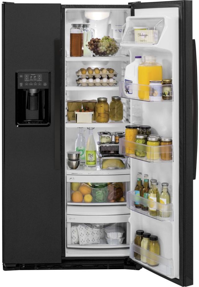 GE® 36" 21.9 Cu. Ft. Black Counter Depth Side By Side Refrigerator-3