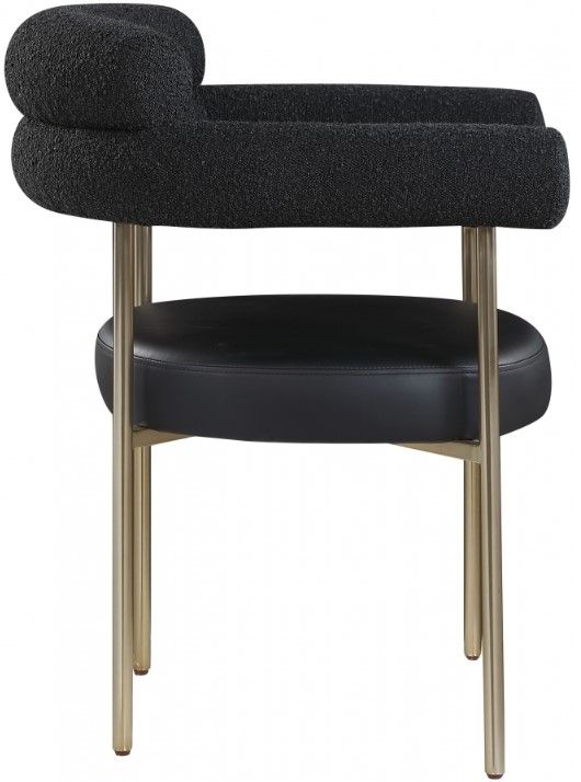 Meridian Furniture Blake Black/Brushed Brass Upholstered Dining Chair-3