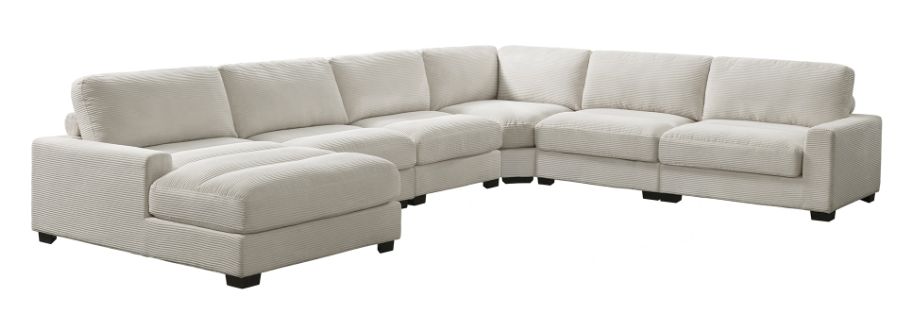 Elements International Arizona 6-Piece Steno Beige Right Arm Facing Sectional 
