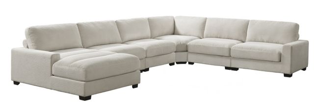 Elements International Arizona 6-Piece Steno Beige Right Arm Facing Sectional -0