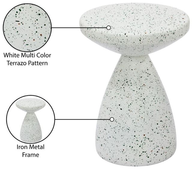 Meridian Furniture Anika White Terrazo End Table-4