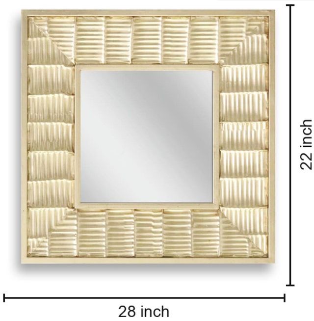 Classy Living Reflective Textured Gold Frame Decorative Mirror-2
