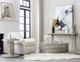 Hooker® Furniture Melange Guilded Gray Cocktail Table with Silver Leaf Base-1