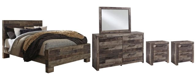 Benchcraft® Derekson 5-Piece Multi Gray Full Panel Bed Set-0