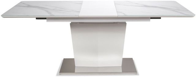 Mazin Furniture Cynthia Glass Top Dining Table with Grey Faux Marble -2