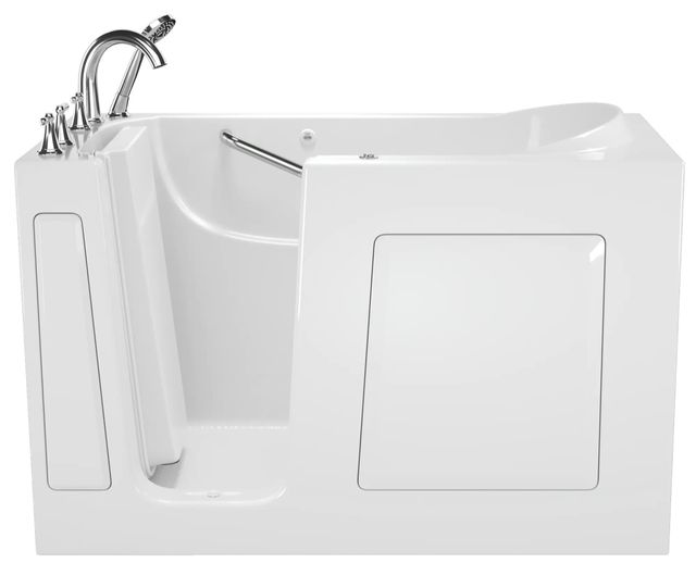 American Standard Gelcoat Value Series White 60" x 30" Walk-In Bathtub with Whirlpool Massage System - Left-Hand Door and Drain-0
