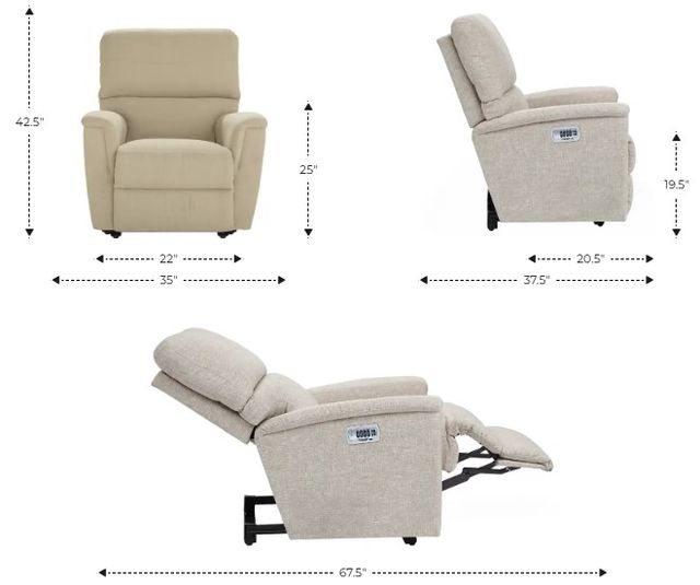 La-Z-Boy® Morrison Dove Power Rocking Recliner with Headrest and Lumbar-2