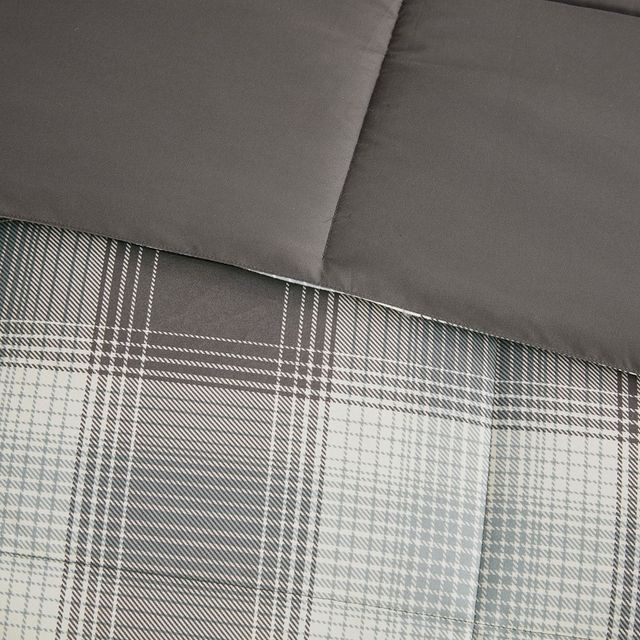 Olliix by Woolrich Woodsman Grey Full/Queen Softspun Down Alternative Comforter Mini Set-3