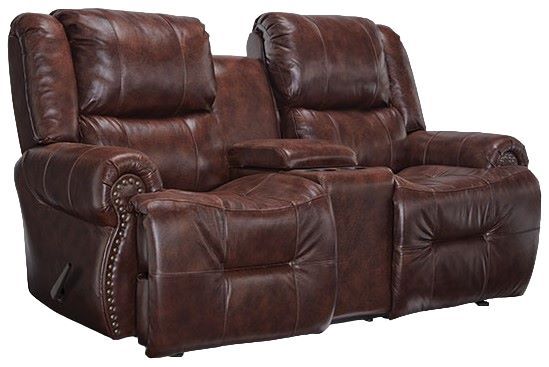 Best® Home Furnishings Customizable Genet Leather Reclining Rocker Console Loveseat