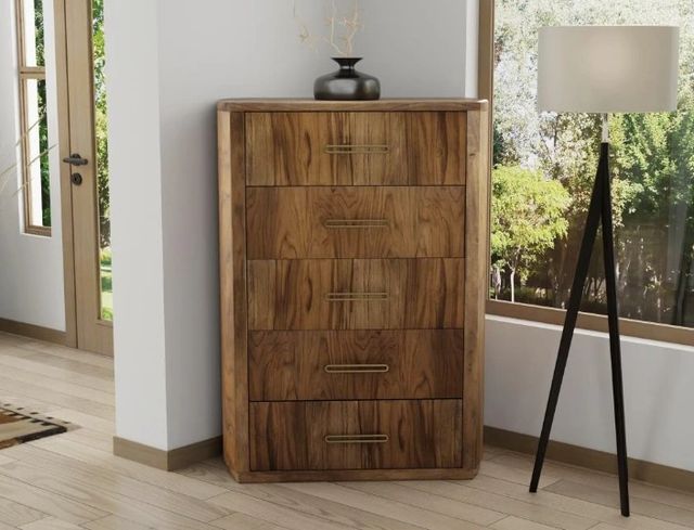 International Furniture Direct Balam Stained Brown Chest-1