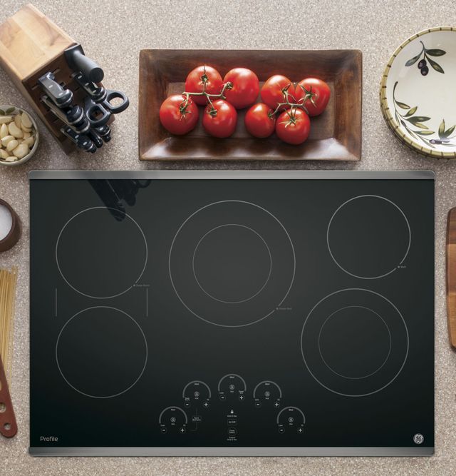 GE Profile™ Series 30" Black with Stainless Steel Electric Cooktop-2
