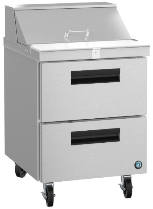Hoshizaki 27" 7.21 Cu. Ft. Stainless Steel Single Section Sandwich Prep Table Refrigerator with Stainless Drawers -1