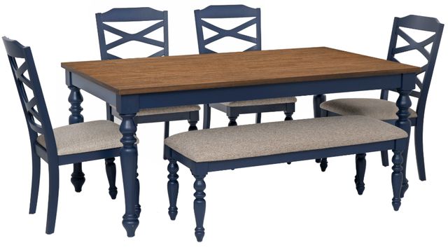 Powell® Trimble 6-Piece Beige/Brown/Navy Dining Set-0
