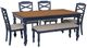 Powell® Trimble 6-Piece Beige/Brown/Navy Dining Set-0