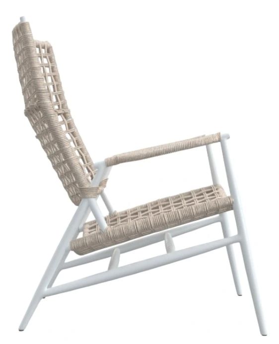 Sunset West Bahia Frost/Sand Metal/Natural Fibers Outdoor Accent Chair-2