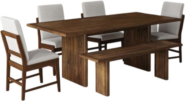 Elements International Brisbane 6-Piece Brown Dining Set-0